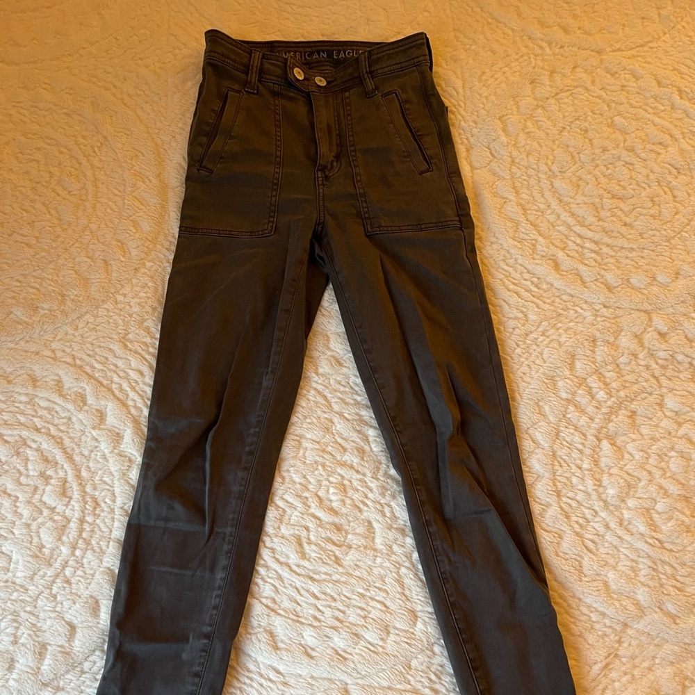 grey american eagle jeans 0